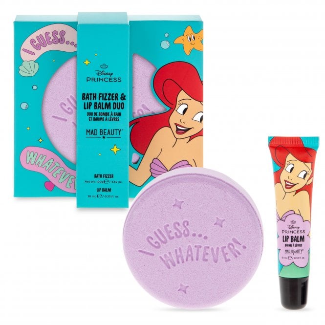 M.a.d Beauty Disney Princess Express Yourself -Bath Fizzer & Lip Balm Set-Ariel