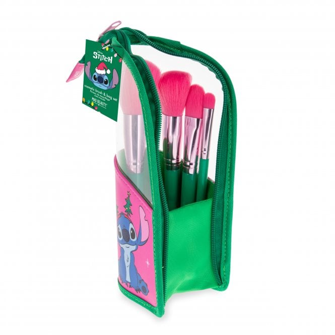 M.a.d Beauty Disney Stitchmas Cosmetic Brush & Bag Set