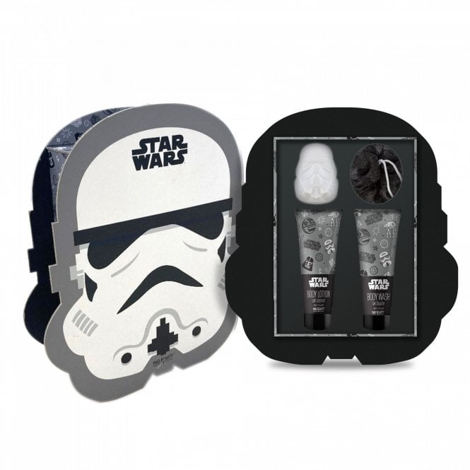 m.a.d beauty Star Wars Storm Trooper Gift set with puff body wash lotion fizzer