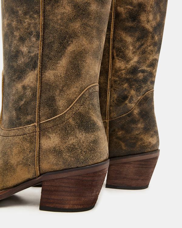 Madden Girl Albany Brown Distressed Wide Calf