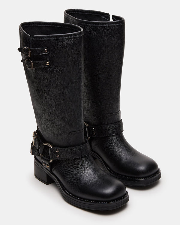 Madden Girl Astor Black Leather Wide Calf