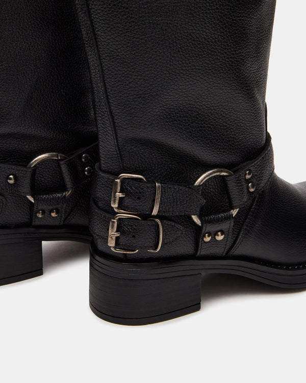 Madden Girl Astor Black Leather Wide Calf