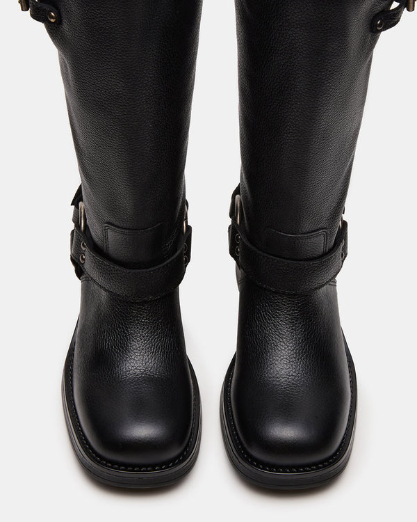 Madden Girl Astor Black Leather Wide Calf