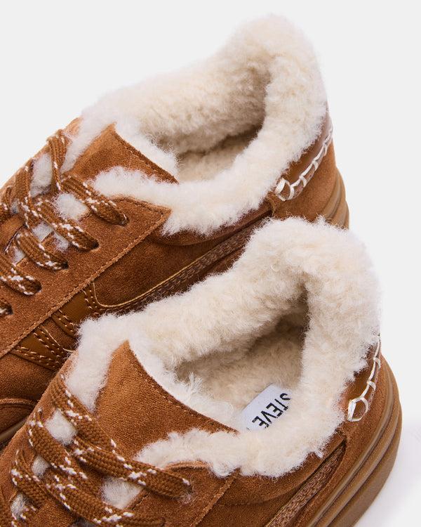 Madden Girl Dodge Faux Fur Chestnut Suede