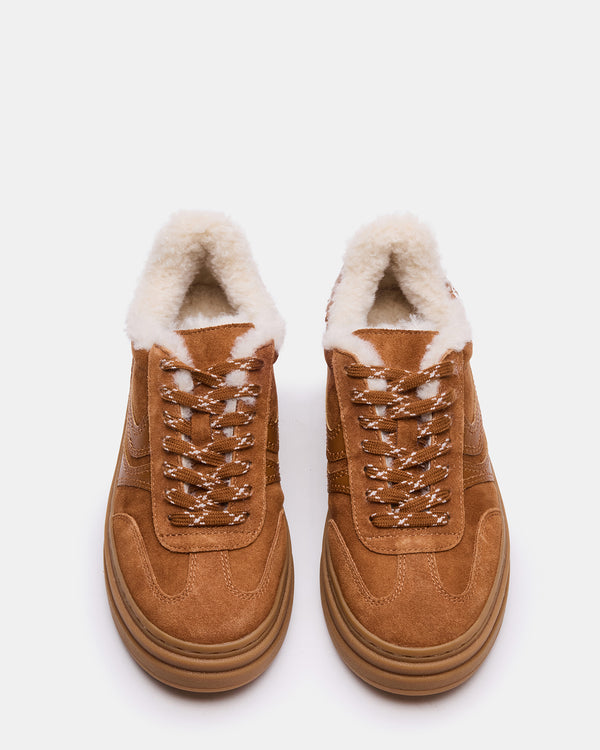 Madden Girl Dodge Faux Fur Chestnut Suede