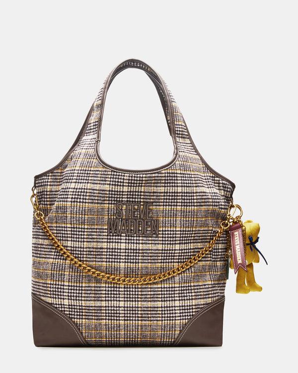 madden girl Grungy Bag Plaid Brown Multi