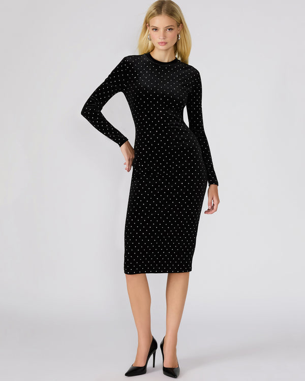 Madden Girl Hailee Studded Velvet Dress Black