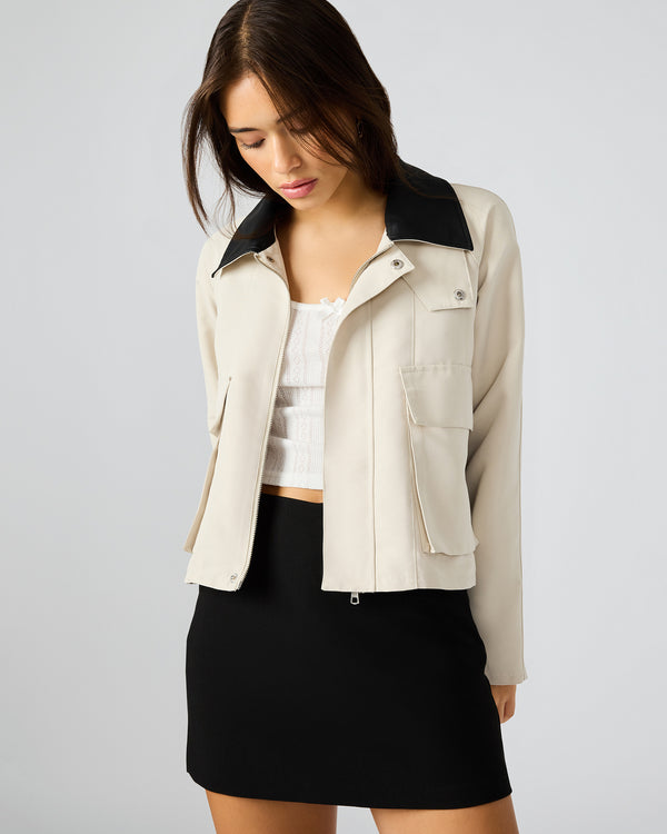 Madden Girl Justina Barn Jacket Oatmeal