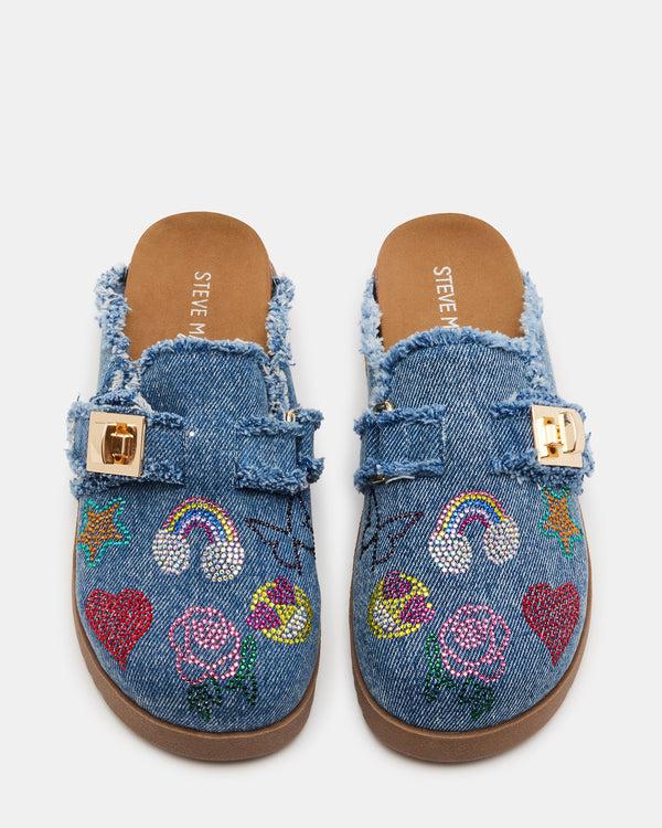 Madden Girl Kids' Moneyy Denim Multi Rhinestones