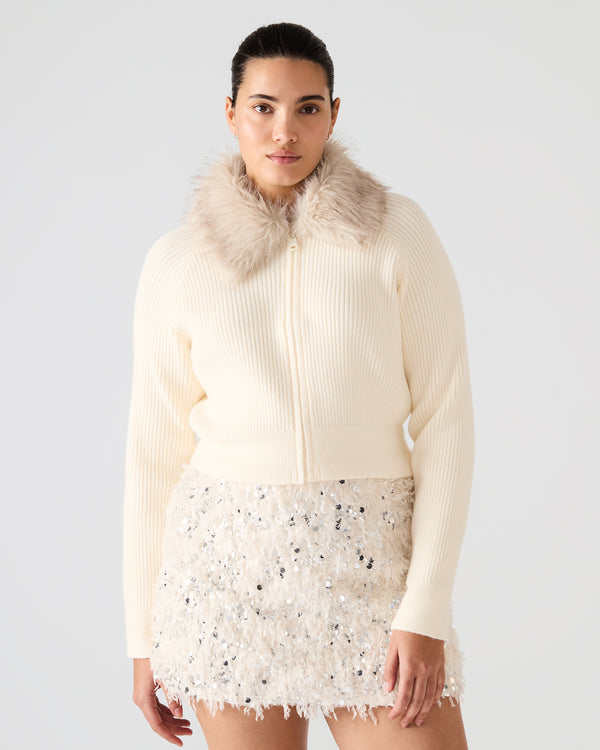 Madden Girl Lysia Sweater Jacket Cream