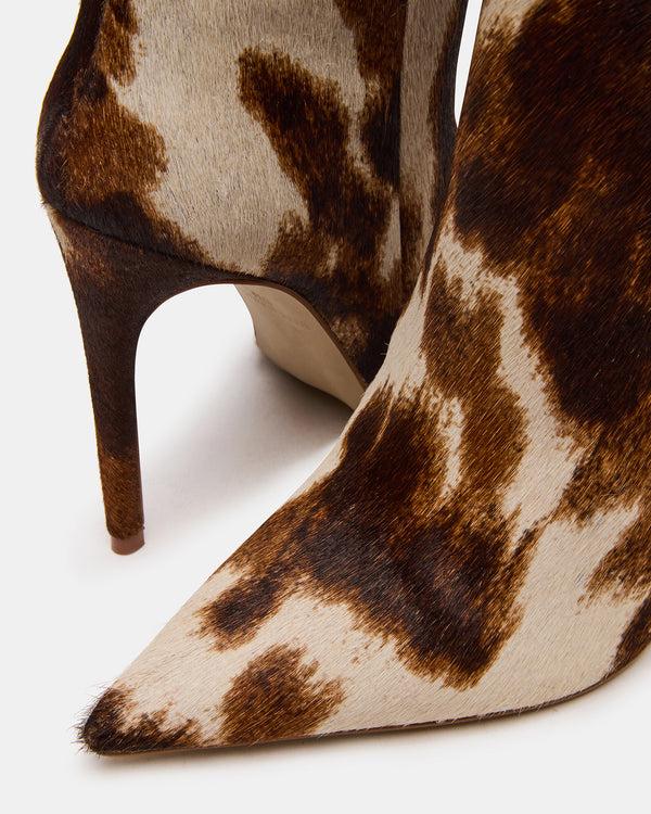 Madden Girl Nitro Brown Cow Print Wide Calf