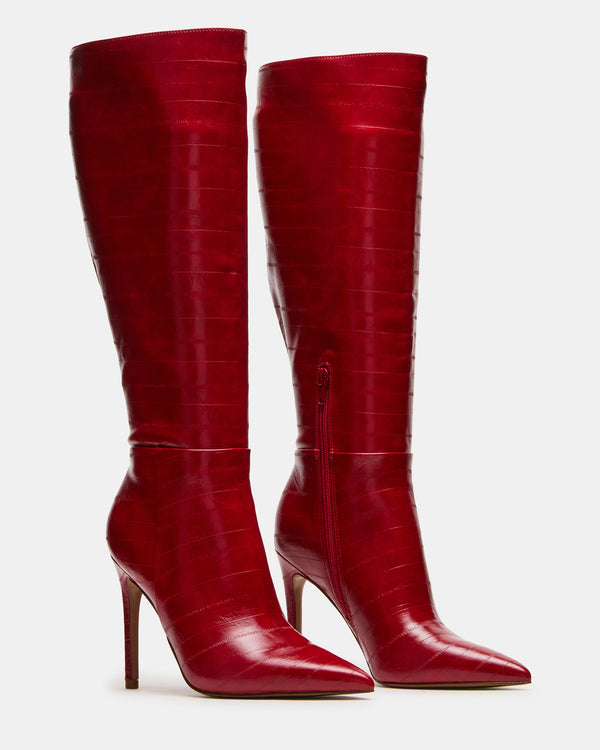 Madden Girl Nitro Red Eel Wide Calf