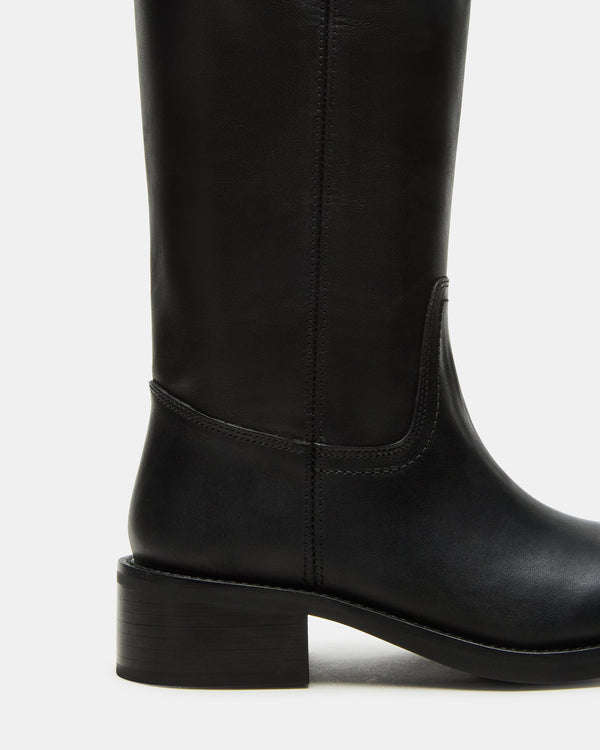 Madden Girl Riggs Black Leather Wide Calf