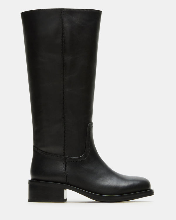 madden girl Riggs Black Leather Wide Calf