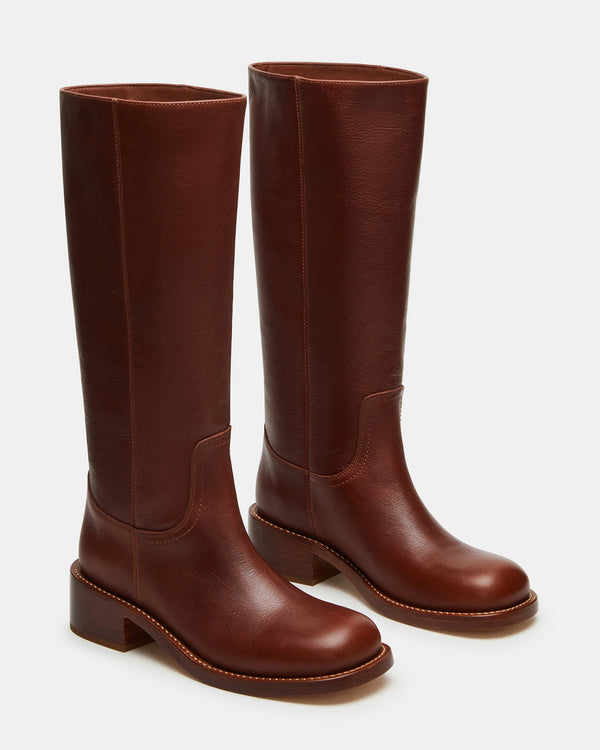 Madden Girl Riggs Rust Leather Wide Calf