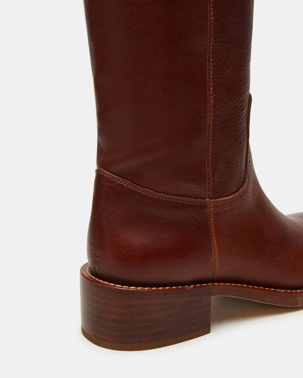 Madden Girl Riggs Rust Leather Wide Calf