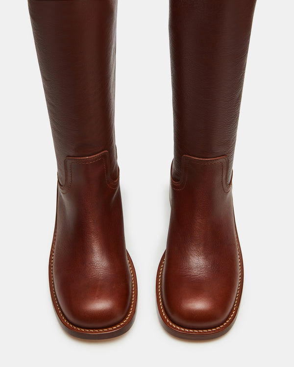 Madden Girl Riggs Rust Leather Wide Calf