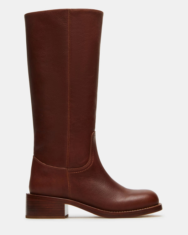 madden girl Riggs Rust Leather Wide Calf