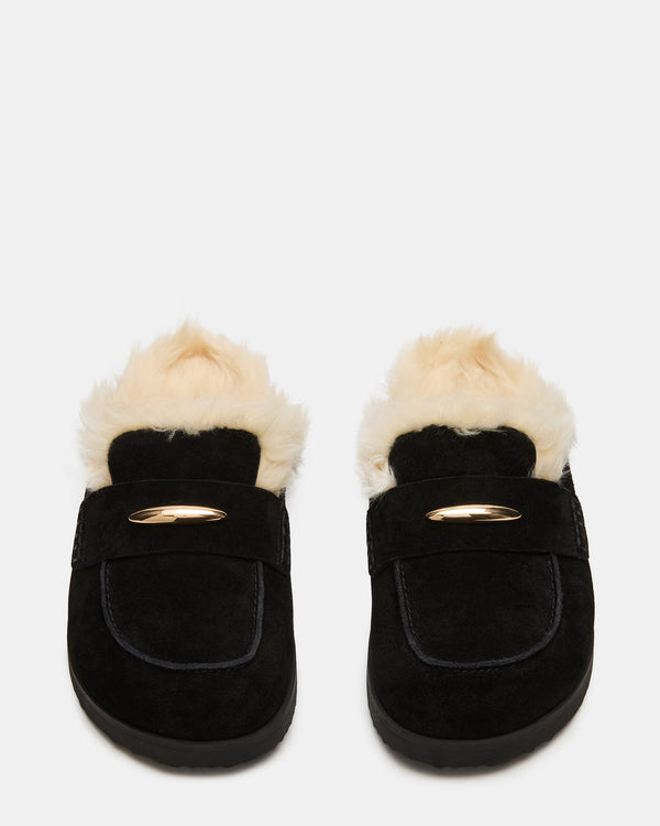 Madden Girl Tobin Faux Fur Black Suede