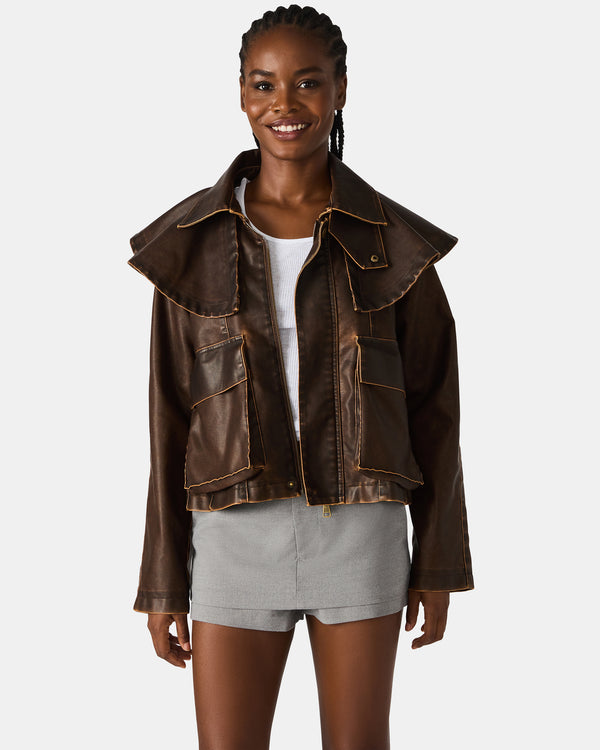 madden girl Varvara Jacket Chocolate