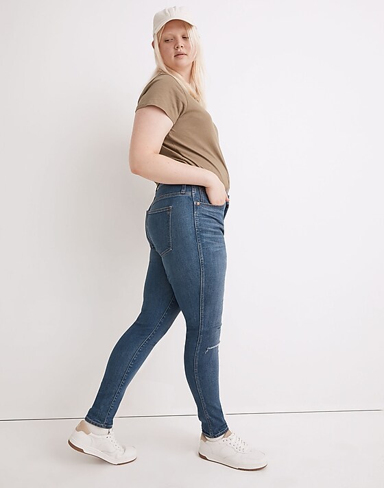 Madewell 10" High-Rise Skinny Jeans In Foregate Wash: Knee-Rip Edition Foregate Wash