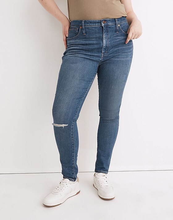Madewell 10" High-Rise Skinny Jeans In Foregate Wash: Knee-Rip Edition Foregate Wash