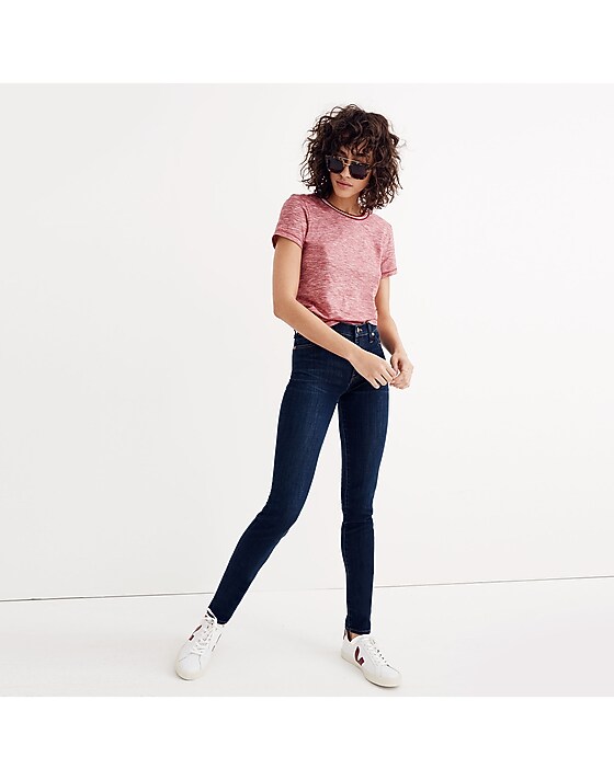 madewell 9" Mid-Rise Skinny Jeans in Larkspur Wash: TENCEL™ Denim Edition larkspur