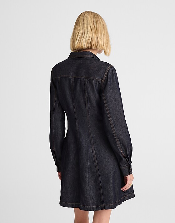 Madewell Airy Denim Seamed Shirtdress In Rinse Wash Rinse Wash