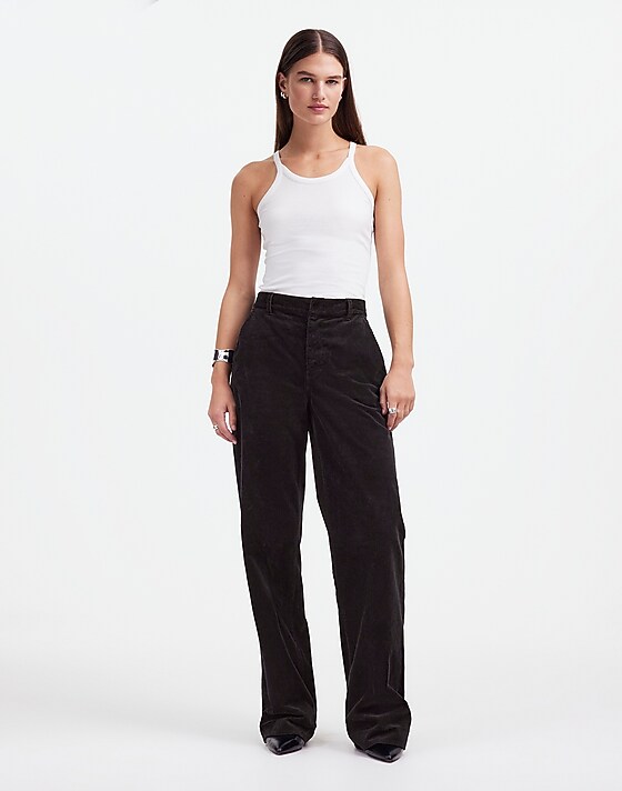 madewell Alexa Chung for Madewell Corduroy Trousers jet black
