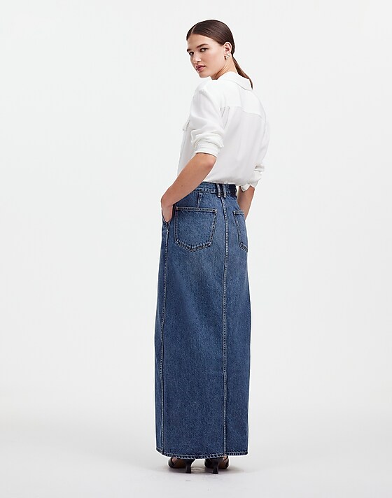 Madewell Alexa Chung For Madewell Denim Maxi Skirt In Croswell Wash Croswell Wash