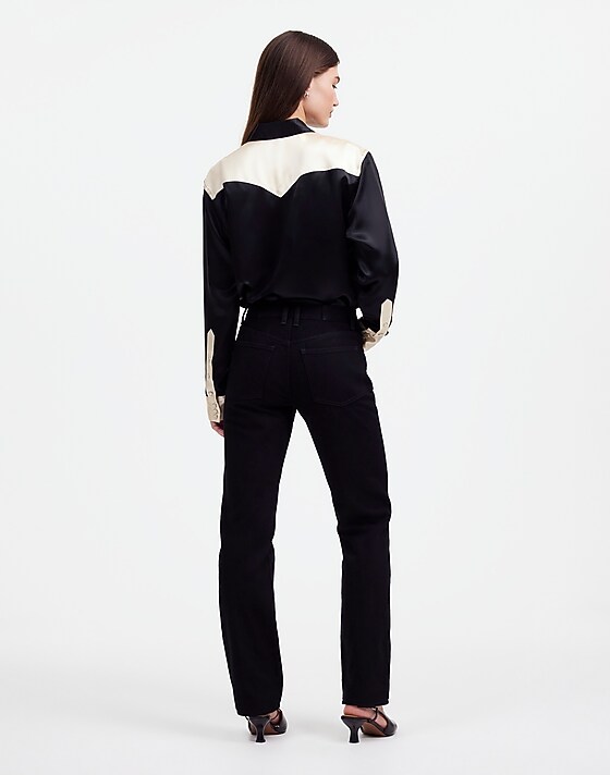 Madewell Alexa Chung For Madewell High-Rise Straight Jean In Outridge Wash Outridge Wash