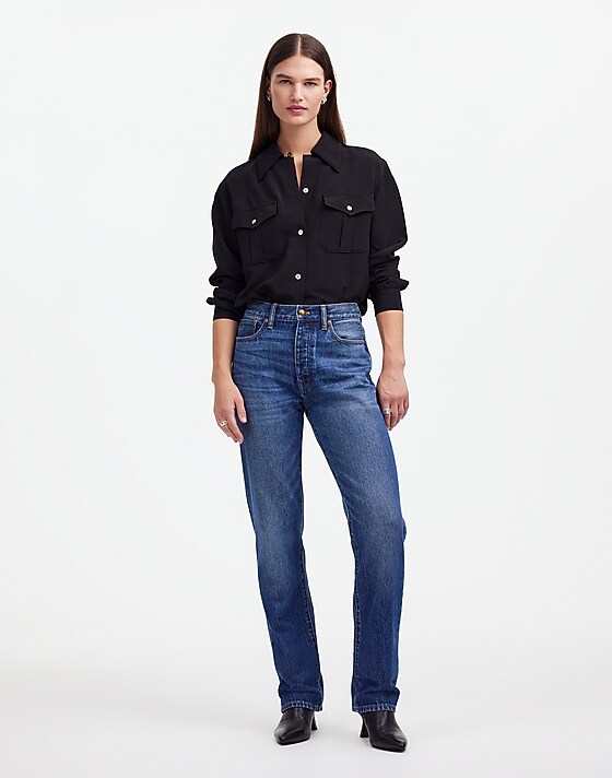 madewell Alexa Chung for Madewell High-Rise Straight Jean in Allendale Wash allendale wash