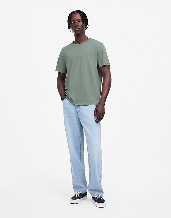 Madewell Allday Tee In Cotton-Linen Blend Faded River