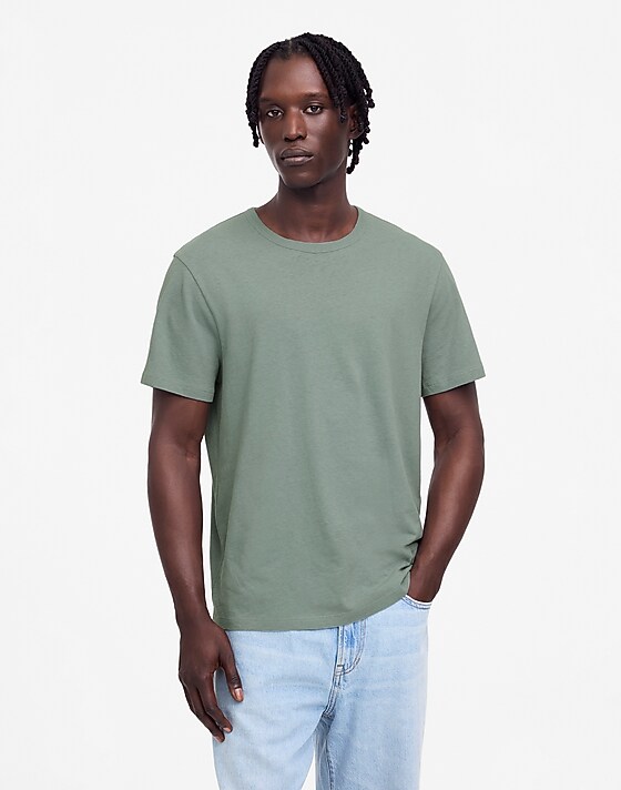 madewell Allday Tee in Cotton-Linen Blend faded river