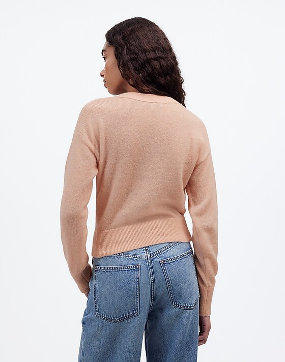 Madewell Alpaca-Blend V-Neck Cardigan Hthr Pale Blush