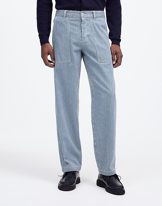 Madewell Baggy Surplus Pants In Indigo Engineer Stripe Rockaway Stripe