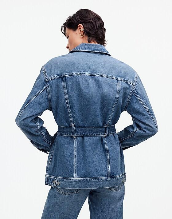 Madewell Belted Oversized Trucker Jean Jacket Reston Wash
