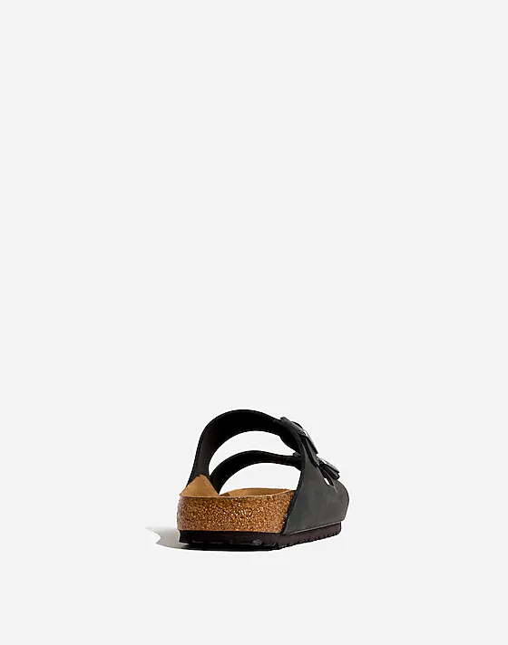 Madewell Birkenstock® Arizona Soft Footbed Sandals In Oiled Leather True Black