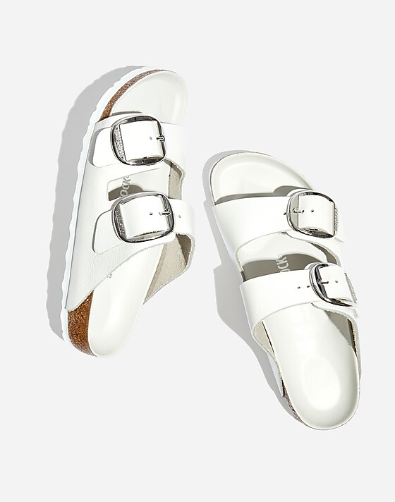 Madewell Birkenstock® Big Buckle Arizona Sandals White Leather