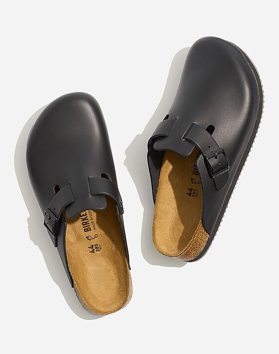 madewell Birkenstock® Boston Grip Leather Clogs black