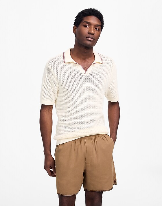 Madewell Blanket Stitch Everywear Shorts Faded Birch