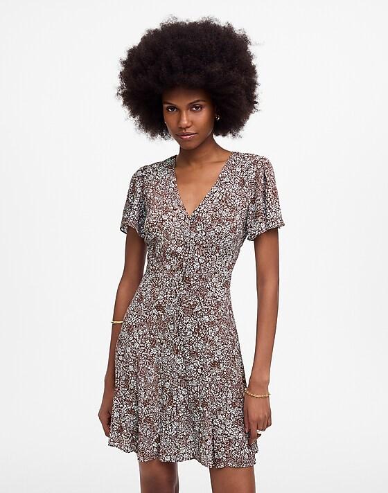 madewell Button-Front Mini Dress in Floral adelaide floral henna