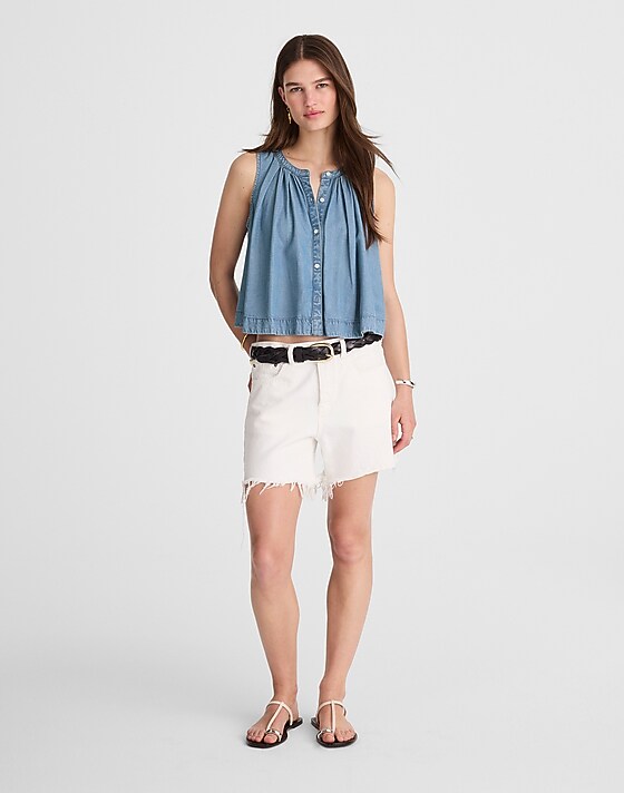 Madewell Button-Front Tank In Ashbury Wash: Airy Denim Edition Ashbury Wash