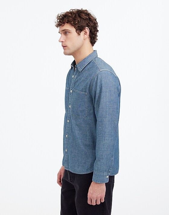 Madewell Button-Up Shirt In Japanese Chambray Hydetown Wash