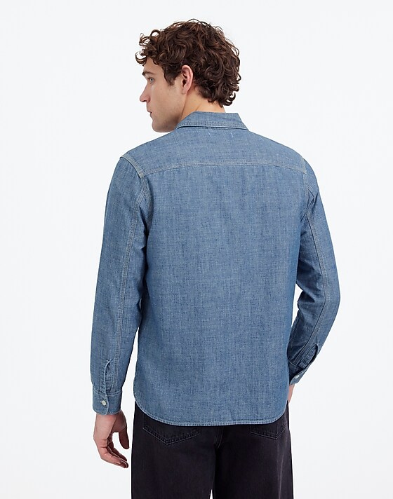 Madewell Button-Up Shirt In Japanese Chambray Hydetown Wash