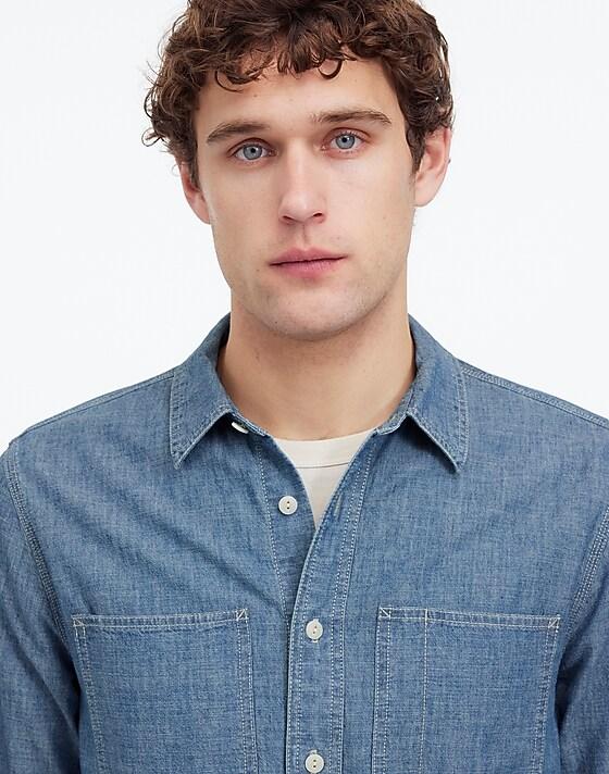 madewell Button-Up Shirt in Japanese Chambray hydetown wash