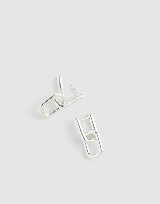 madewell Carabiner Link Hoop Earrings light silver ox
