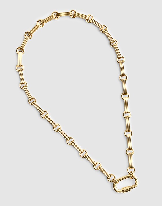 Madewell Carabiner Mixed Chain Necklace Antique Gold