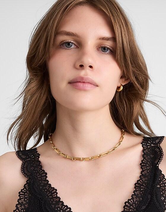 Madewell Carabiner Mixed Chain Necklace Antique Gold