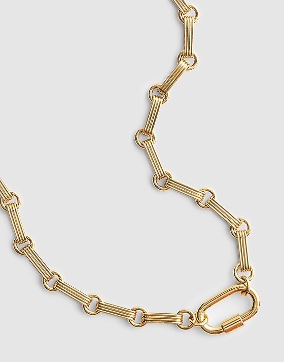 madewell Carabiner Mixed Chain Necklace antique gold